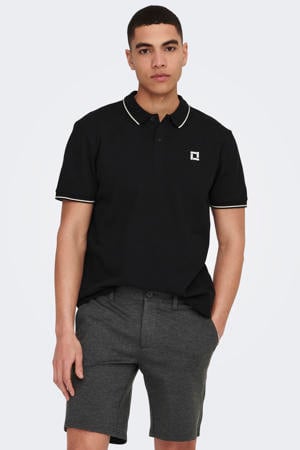 slim polo zwart