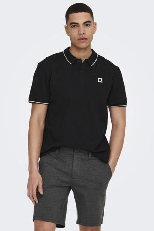 slim polo zwart
