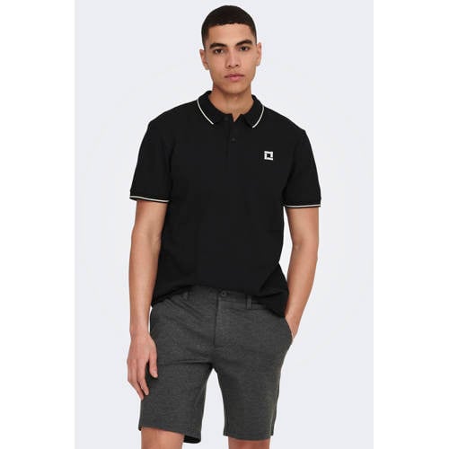 ONLY & SONS slim polo zwart afbeelding