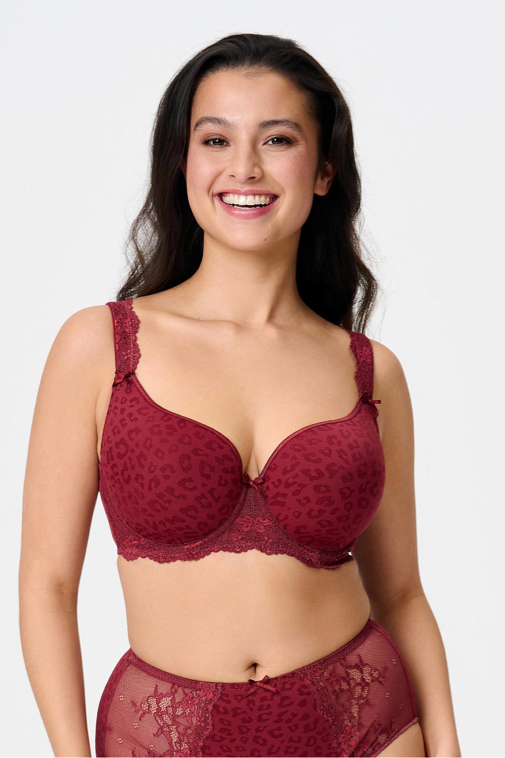 LingaDore voorgevormde T-shirt-bh met beugel donkerrood
