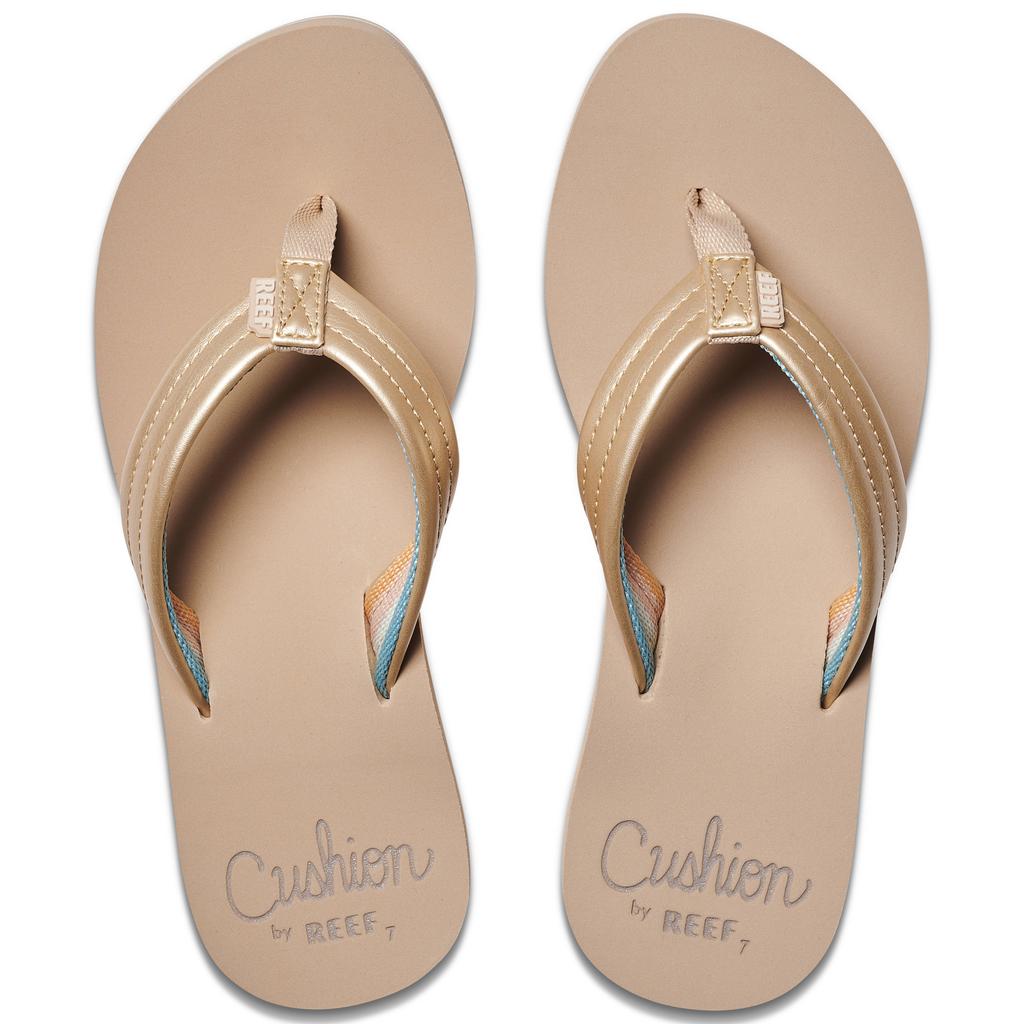 Gouden dames Reef Cushion Breeze teenslippers van suikerriet eva