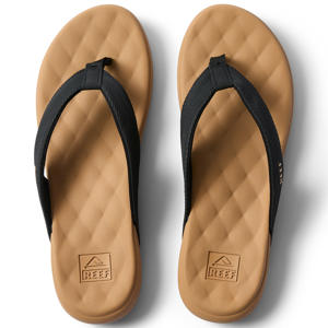 Cushion Melody leren teenslippers zwart