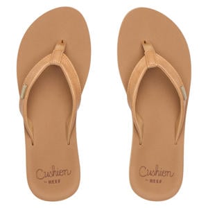 Baja Sands leren teenslippers cognac
