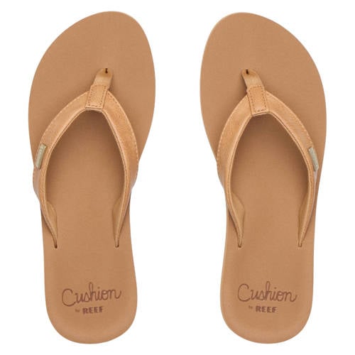 Reef Baja Sands leren teenslippers cognac
