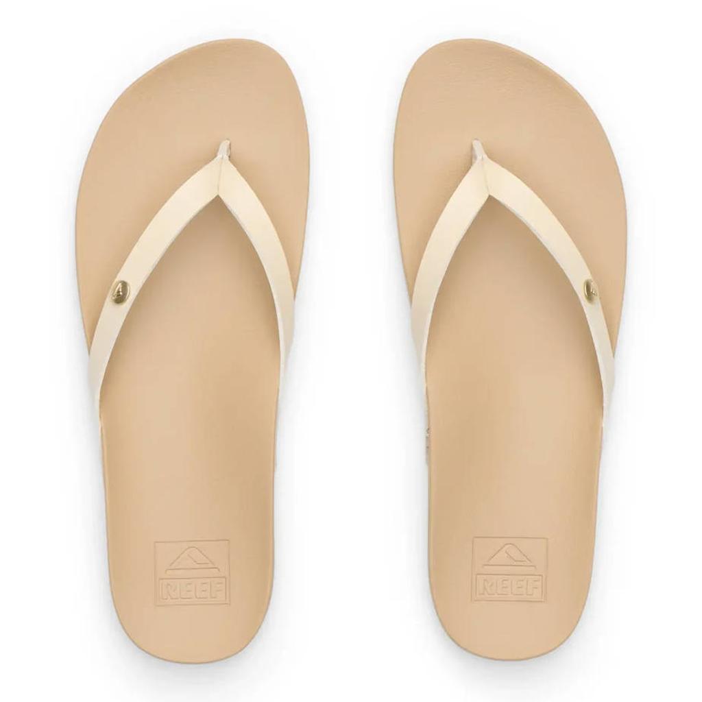 Gouden dames Reef Vista Ivy leren teenslippers van imitatieleer