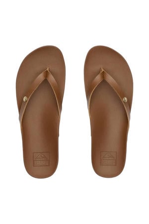 Vista Ivy leren teenslippers bruin