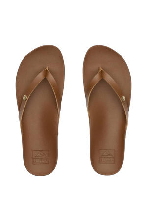 Vista Ivy leren teenslippers bruin