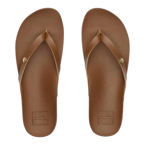 Reef Vista Ivy leren teenslippers bruin