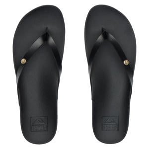 Vista Ivy leren teenslippers zwart