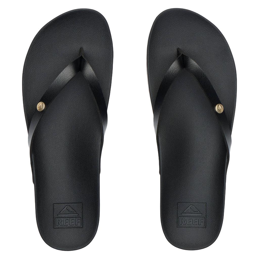 Zwarte dames Reef Vista Ivy leren teenslippers van imitatieleer