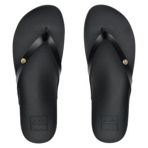 Vista Ivy leren teenslippers zwart