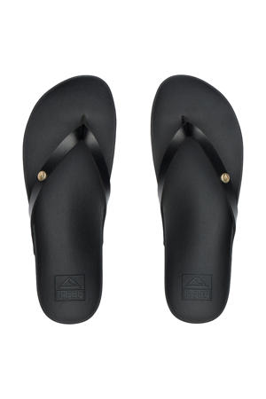 Vista Ivy leren teenslippers zwart
