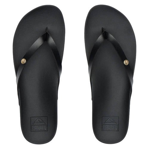 Reef Vista Ivy leren teenslippers zwart