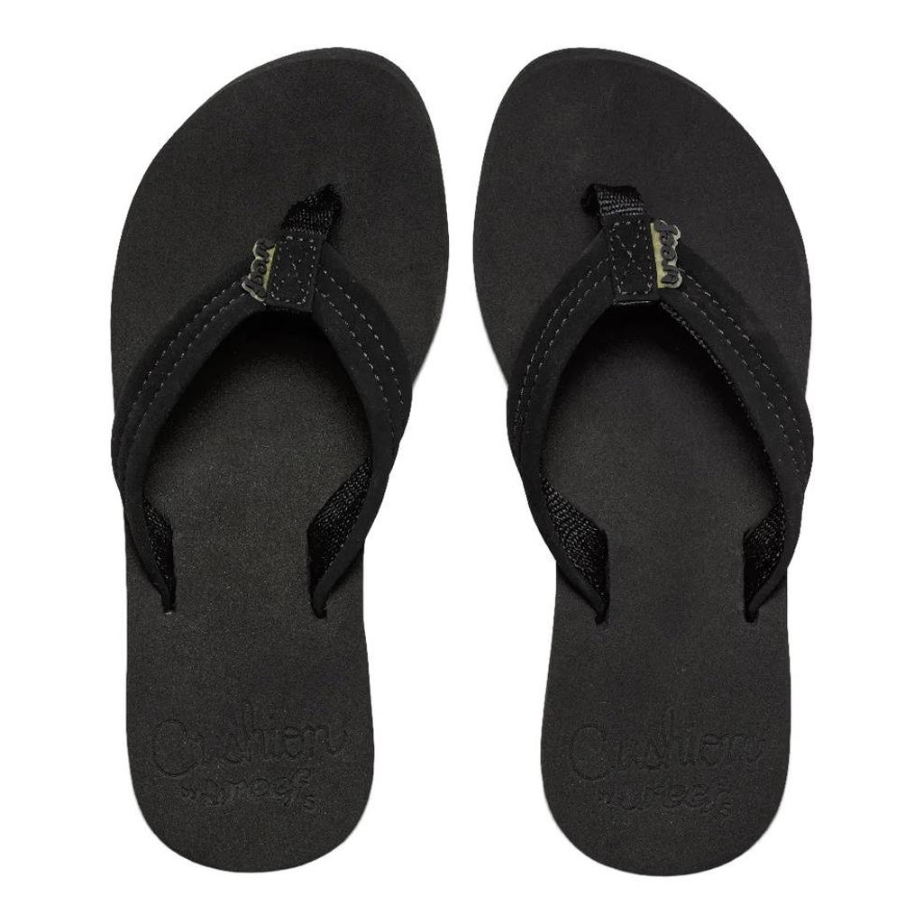 Zwarte dames Reef Cushion Breeze teenslippers van suikerriet eva