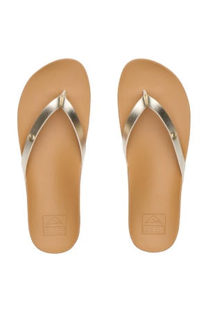 Vista Ivy leren teenslippers goud