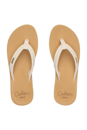 Baja Sands leren teenslippers ecru