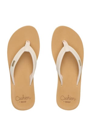 Baja Sands leren teenslippers ecru