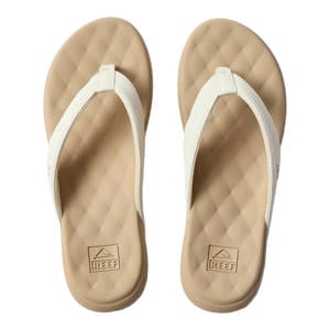Cushion Melody leren teenslippers ecru