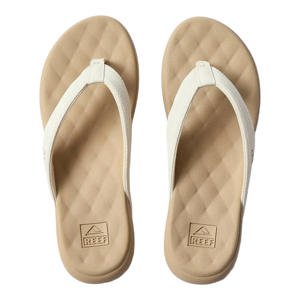 Cushion Melody leren teenslippers ecru