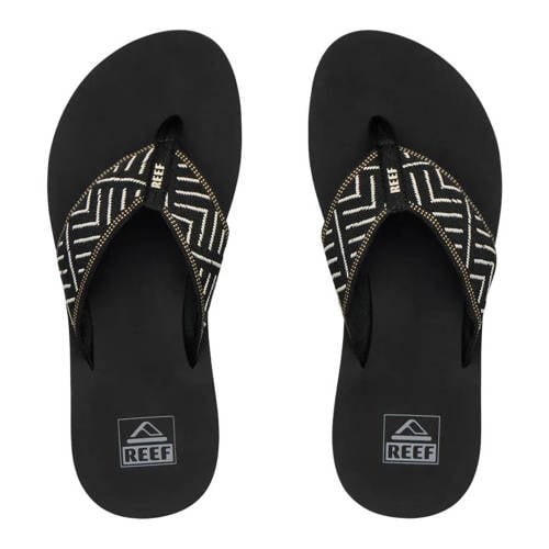Reef Spring Woven teenslippers zwart/ecru
