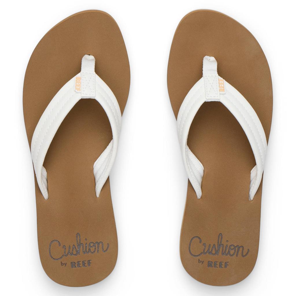 Witte dames Reef Cushion Breeze teenslippers van suikerriet eva