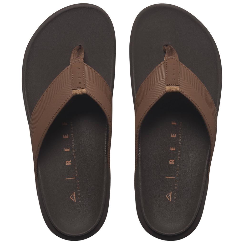 Bruine heren Reef The Raglan teenslippers van textiel