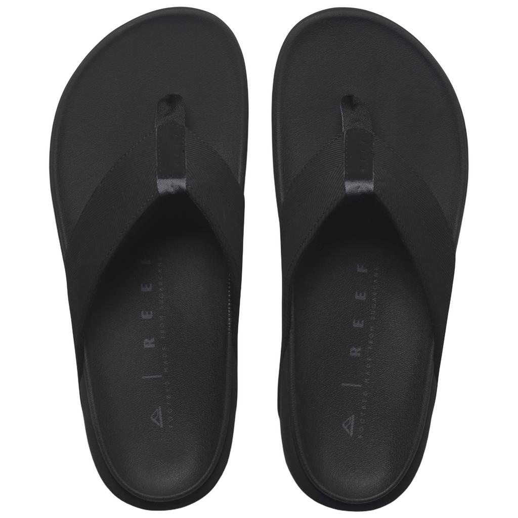 Zwarte heren Reef The Raglan teenslippers van textiel