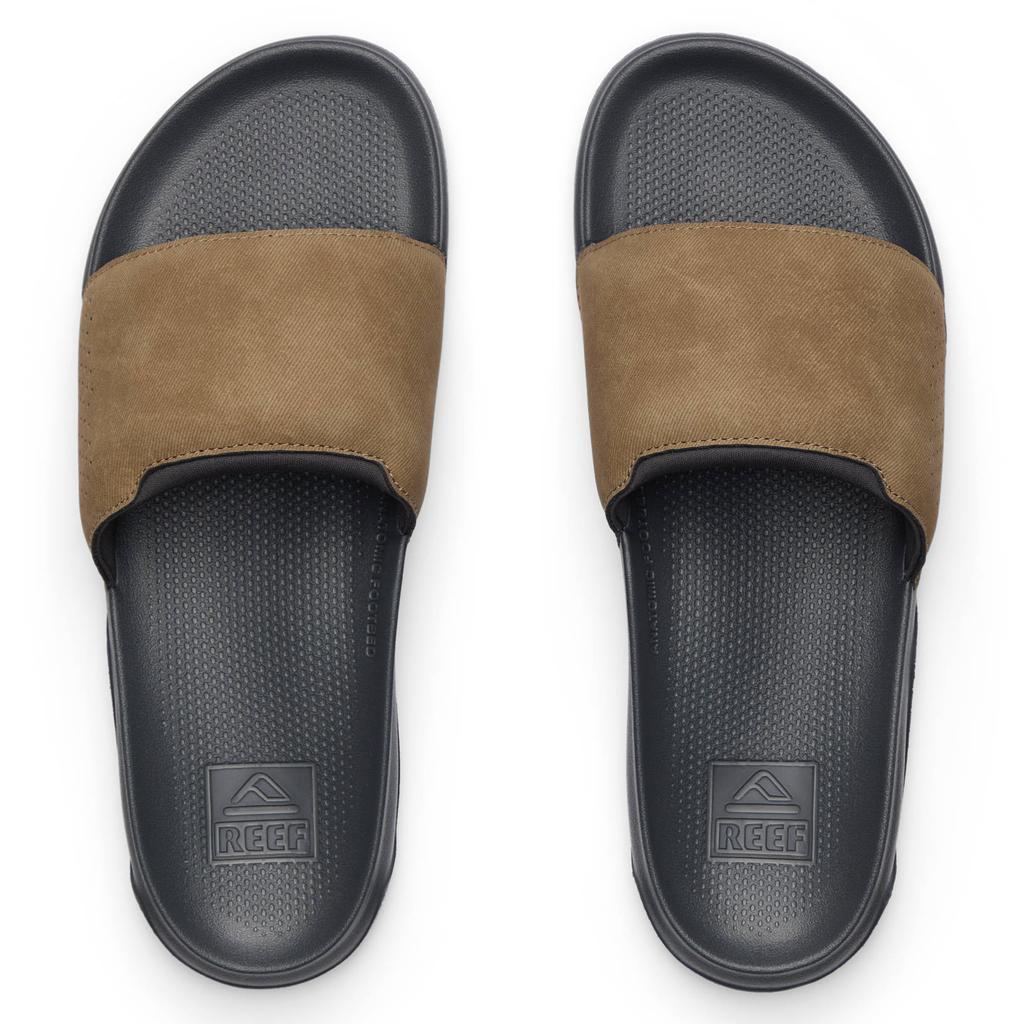 Lichtbruine heren Reef Tailslide badslippers van textiel