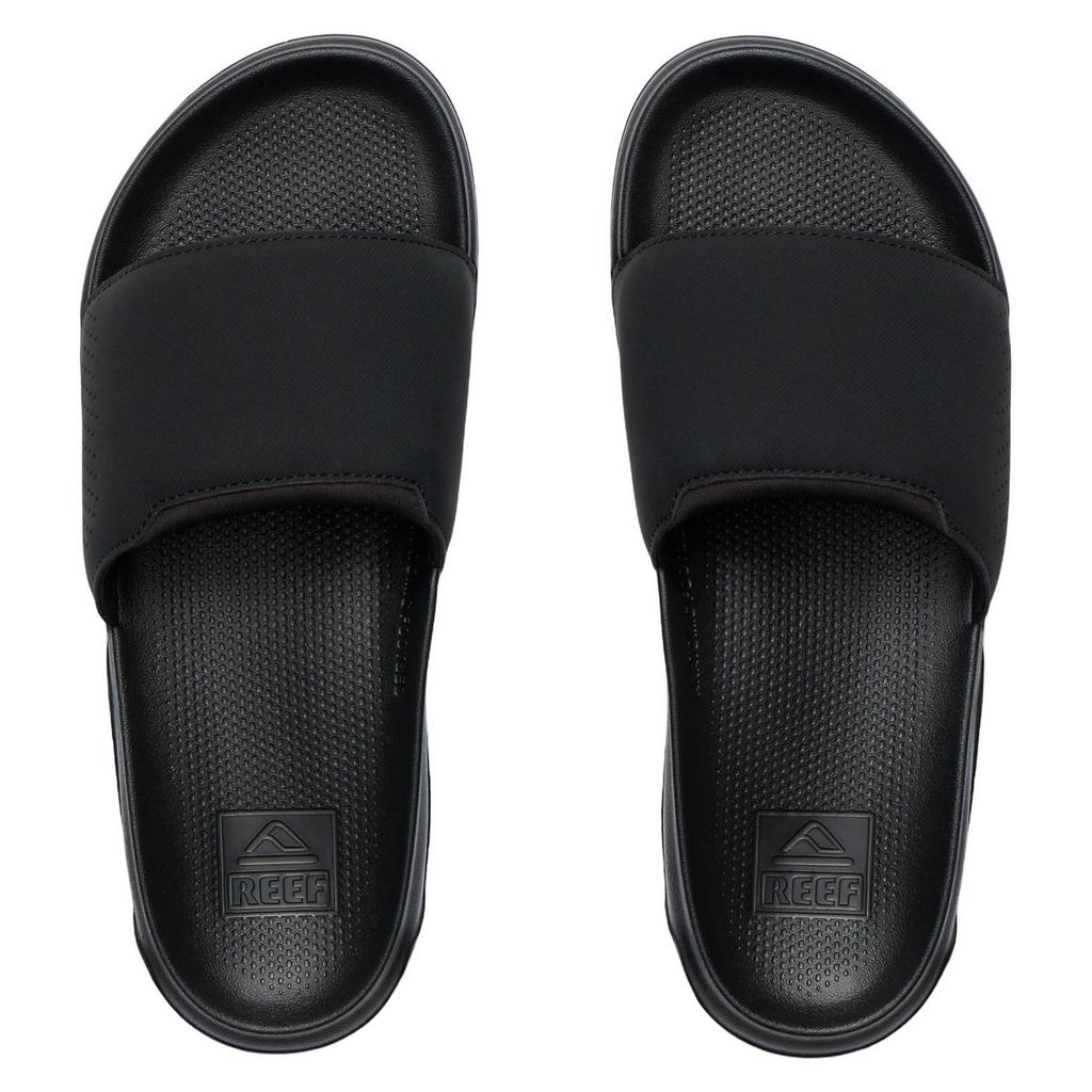 Zwarte heren Reef Tailslide badslippers van textiel