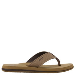 The Layback leren teenslippers bruin