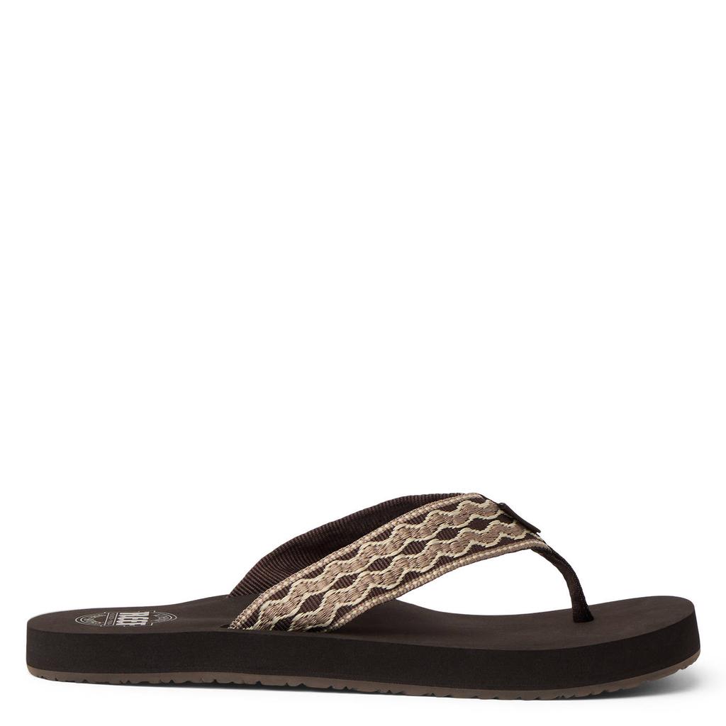 Zwart en beige heren Reef teenslippers van textiel/eva/rubber