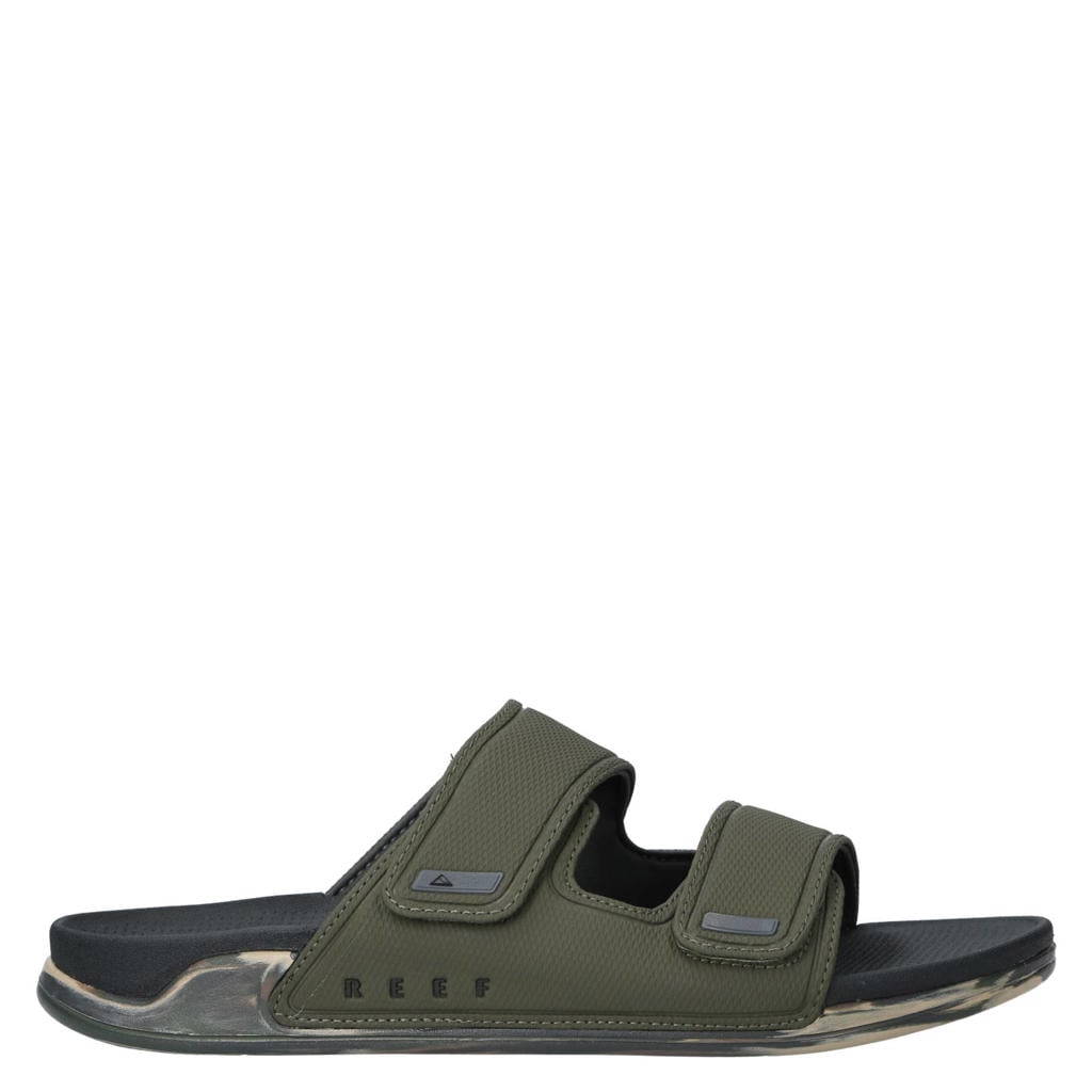 Donkergroene heren Reef Phantom Tradewind slippers van textiel met klittenband
