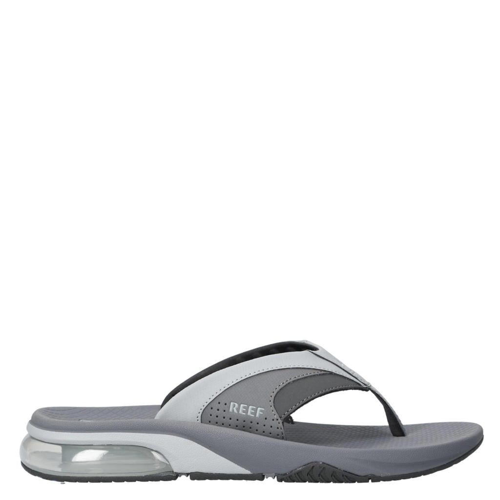 Grijze heren Reef slippers van imitatieleer