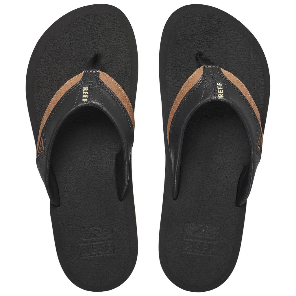 Zwart en bruine heren Reef Cushion Dawn teenslippers van katoen