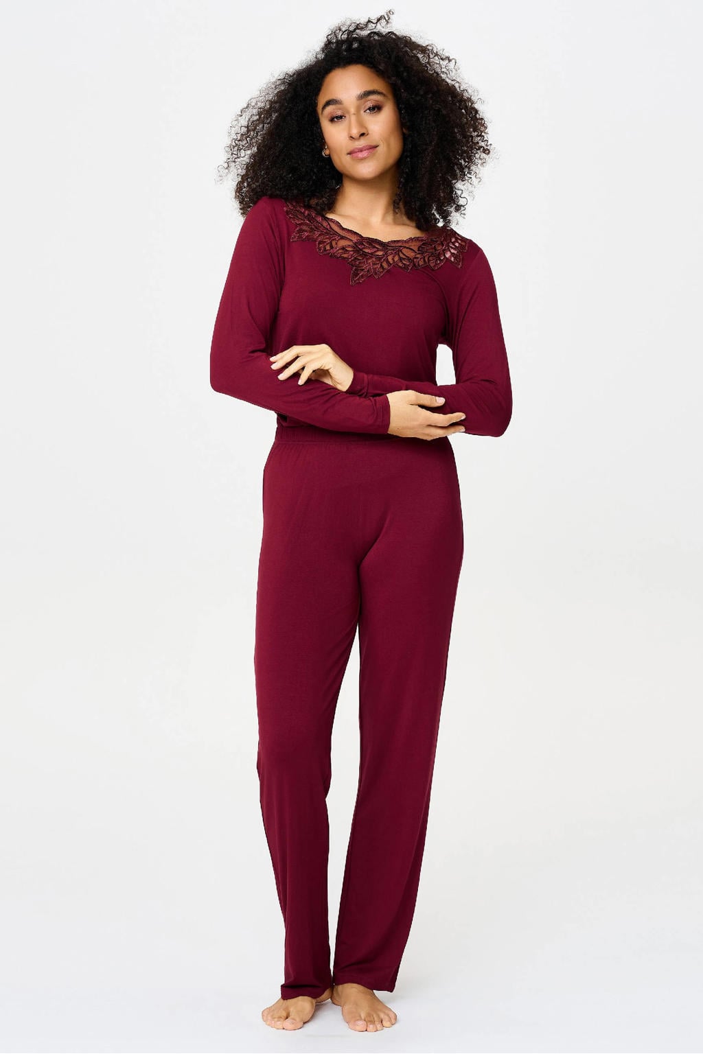 LingaDore bamboe pyjama set - donkerrood