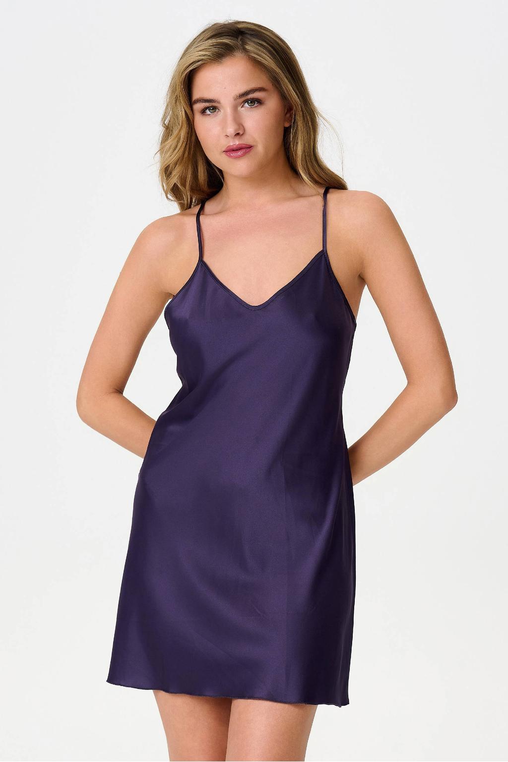 LingaDore satijnlook slipdress - paars