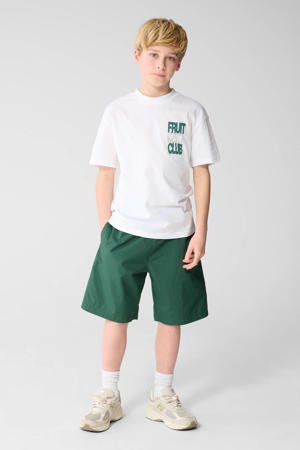 regular waist casual short donkergroen