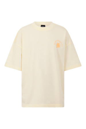 T-shirt met backprint - lichtgeel