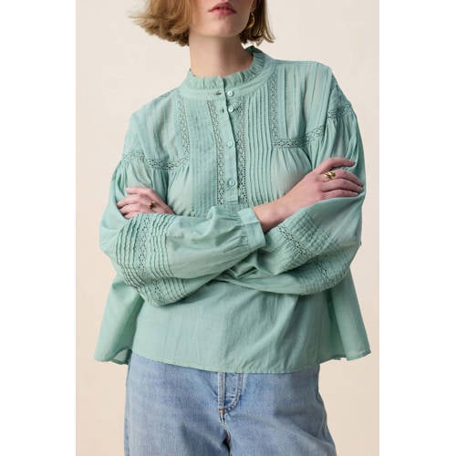 Sissy-Boy blousetop lichtgroen broderie afbeelding