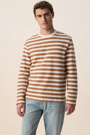 gestreepte sweater bruin