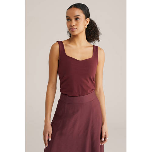 WE Fashion top donkerrood afbeelding