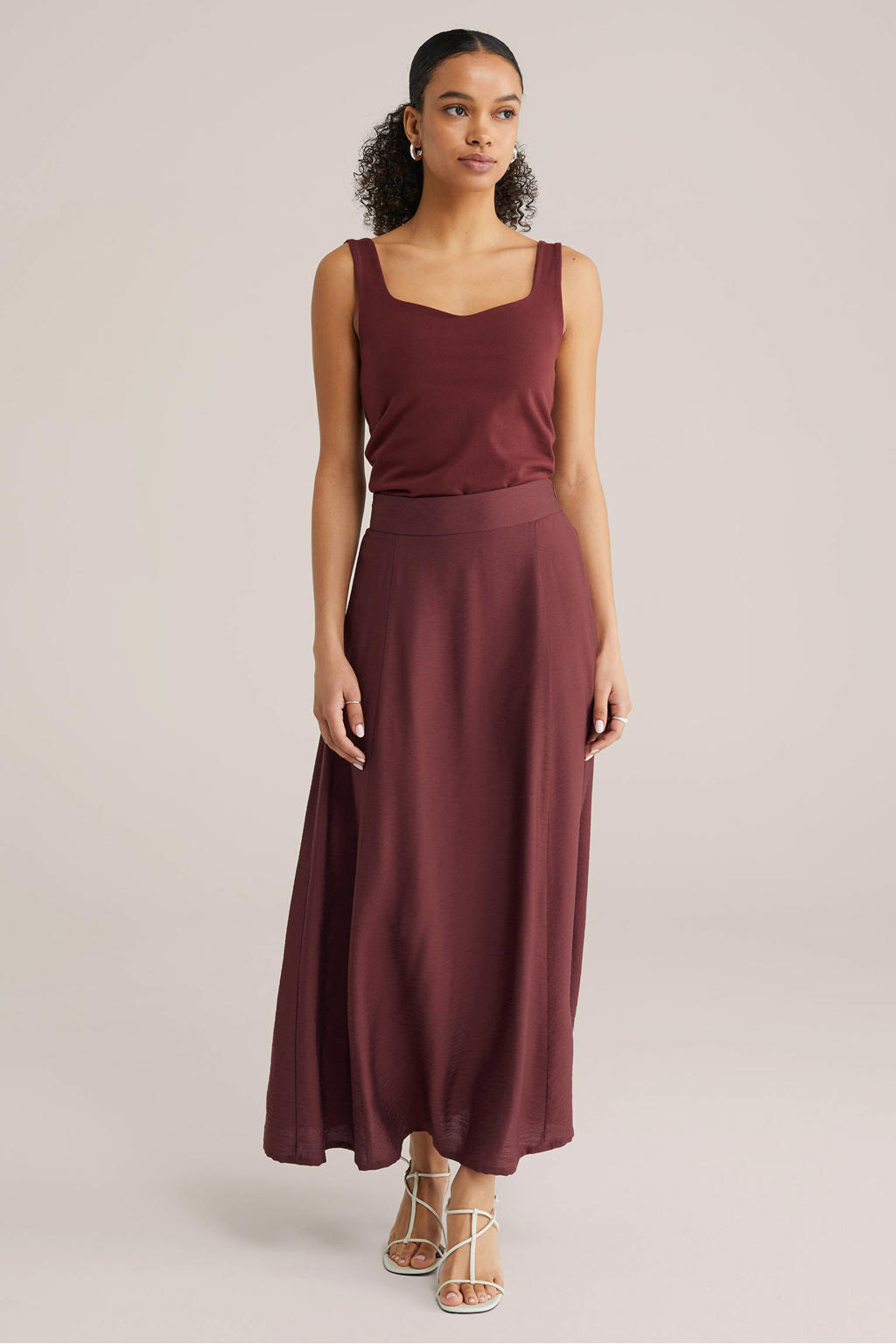 Donkerrode dames WE Fashion top met effen