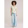 WE Fashion gebloemde T-shirt lichtgeel