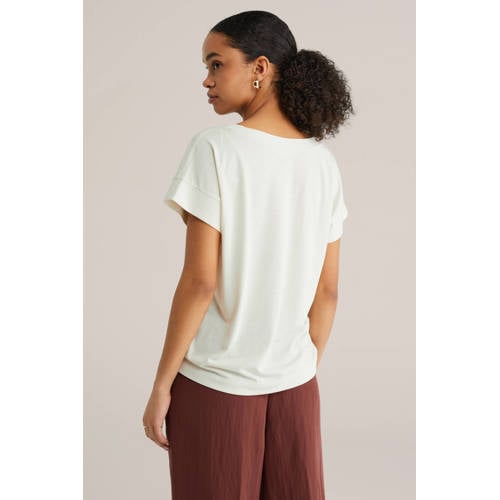 WE Fashion T-shirt ecru afbeelding