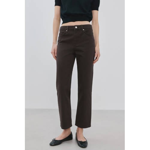 Mango straight leg jeans bruin afbeelding