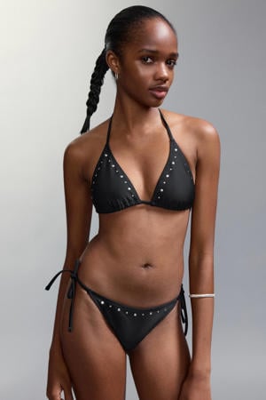 halter bikini zwart met studs