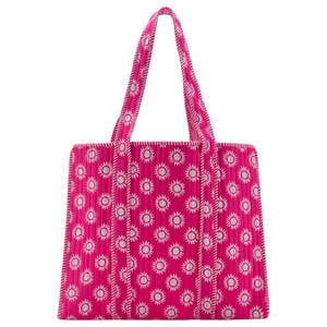 strandtas met all over print roze