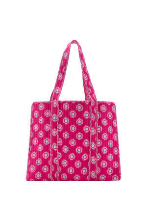 strandtas met all over print roze