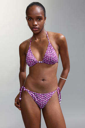 halter bikini met bloemen print paars