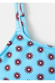 thumbnail: MANGO TEEN one shoulder bikini lichtblauw/donkerrood